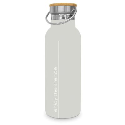 Isolierflasche enjoy the silence taupe