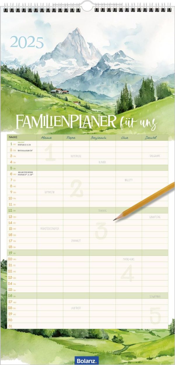 Familienplaner für uns 2025 - Wandkalender