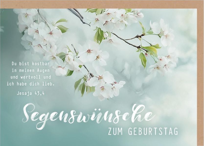 Faltkarte Segenswünsche zum Geburtstag - Blüten