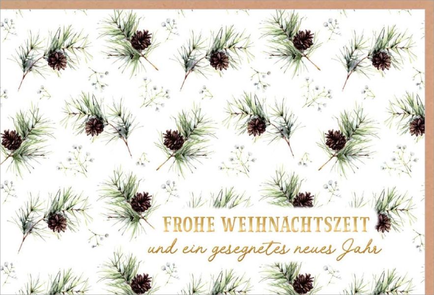 Faltkarte Frohe Weihnachtszeit/Zweige und Zapfen