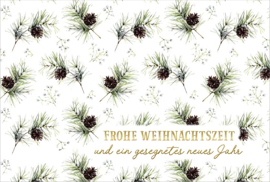 Postkartenserie Frohe Weihnachtszeit/Zweige mit Zapfen 10 Stk.