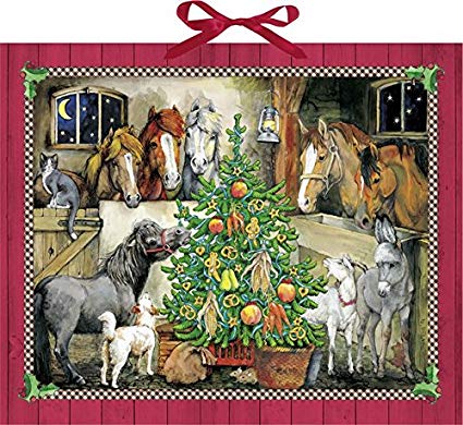 Pferde-Weihnacht  WAND-ADVENTKALENER