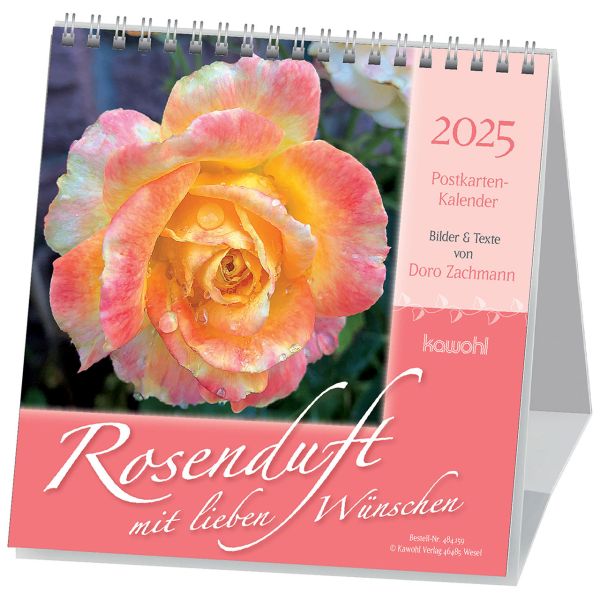Rosenduft mit lieben Wünschen 2025 - Postkartenkalender