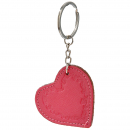 Herz - Schlüsselanhänger (Leder rosa)