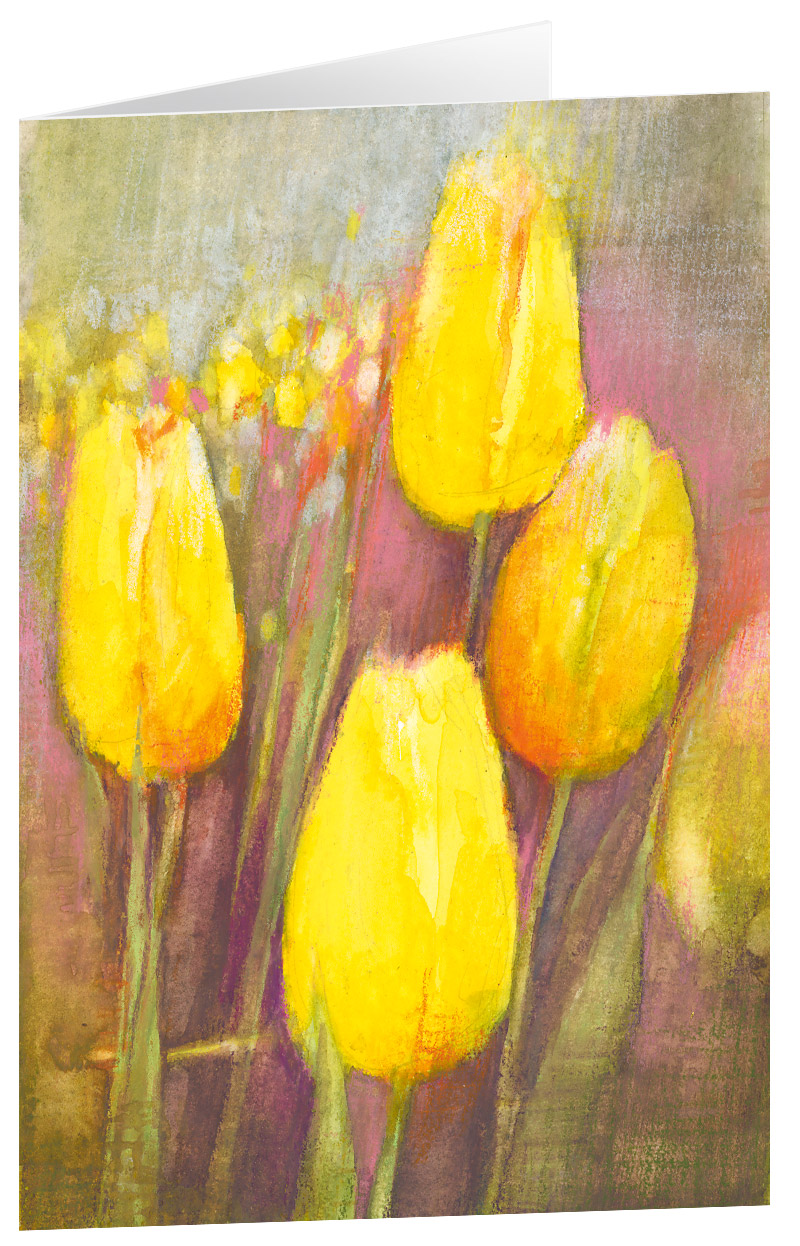 Kunstkarten Gelbe Tulpen 6 Stk.