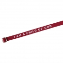 Armband I Am a child of God - dunkelrot