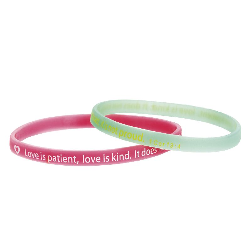 Armband Love is patient rosa/mintgrün