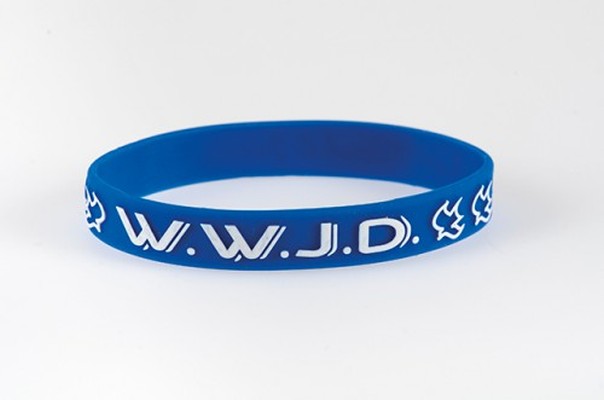 Armband W.W.J.D. - Taube - What would Jesus do?- blau