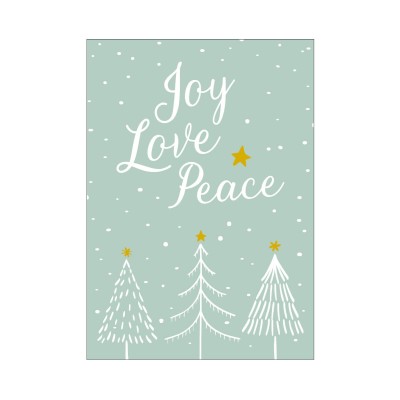 Postkarte Joy Love Peace