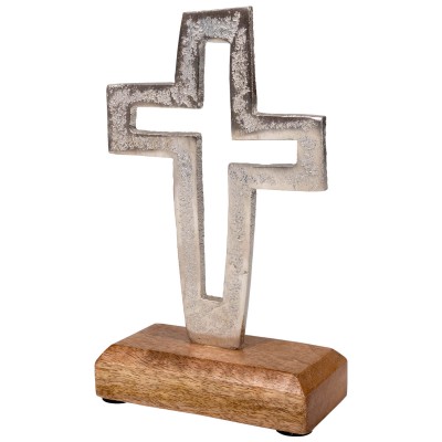 Deko-Kreuz auf Holzsockel