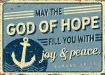 May the God of hope fill you with joy & peace (Postkarte)