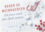 Ich freue mich über Gott, meinen Retter (Postkarte Weihnachten)