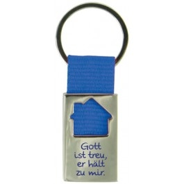 Schlüsselanhänger Haus - blau