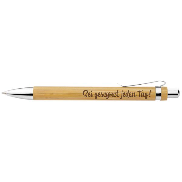 Kugelschreiber Bambus Sei gesegnet jeden Tag!