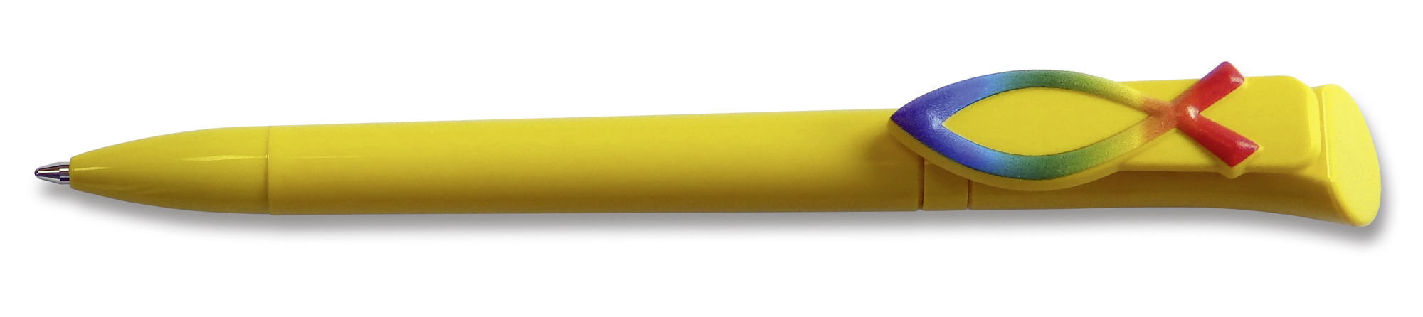 Kugelschreiber, Ichthys|Fisch-Clip,gelb