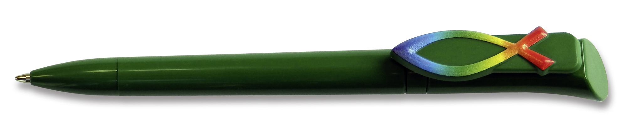 Kugelschreiber, Ichthys|Fisch-Clip,grün