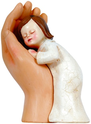 Figur Mädchen in Hand - 12,5 cm