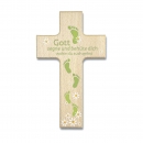 Holzkreuz Gott segne dich grün
