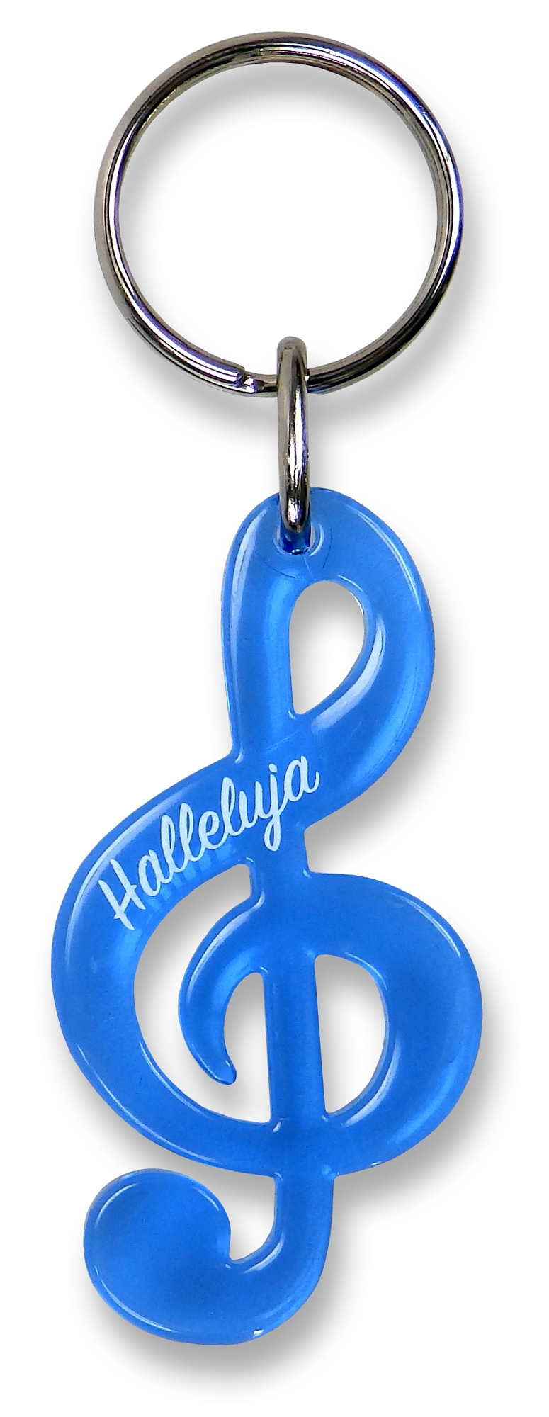 Schlüsselanhänger Notenschlüssel Halleluja - blau