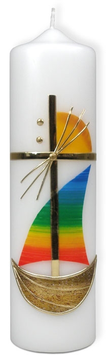 Kerze Kreuz/Segelschiff