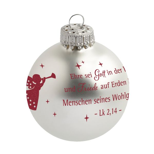 Christbaumkugel Ehre sei Gott - silber