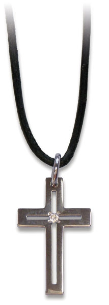 Halskette Kreuz mit Zirkoniastein