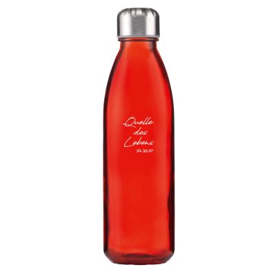 Trinkflasche aus Glas Quelle - rot
