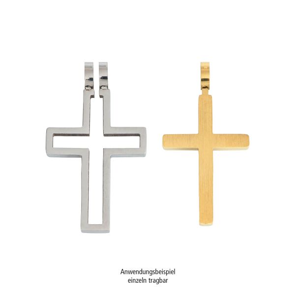 Anhänger Edelstahlkreuz - gold